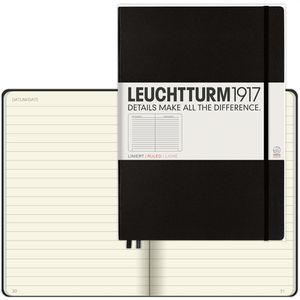Leuchtturm1917 Notizbuch Master, Karton Hardcover, schwarz, 116 Blatt / 235 Seiten, 100 g/m², liniert, A4