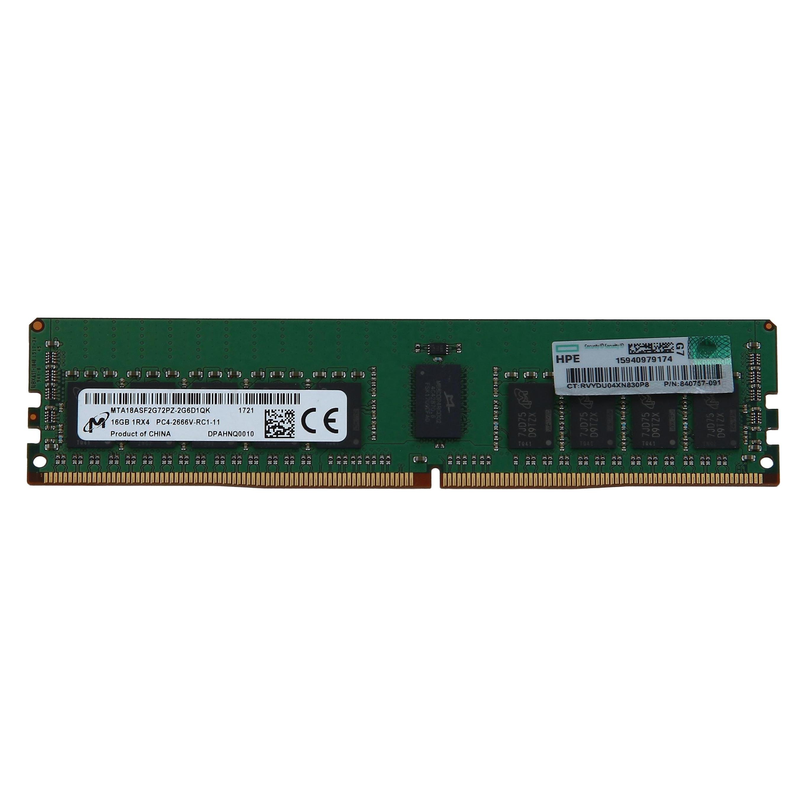 HPE Memory 16GB 1Rx4 (1 x 16GB, 2666 MHz, DDR4-RAM, DIMM) (840757-091)