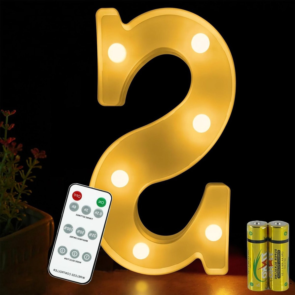 LED Alphabet Nachtlamp met Afstandsbediening voor Slaapkamerdecoratie en Feestelijke Verlichting