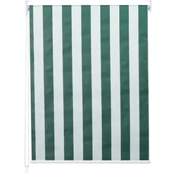 Rollo MCW-D52, Fensterrollo Seitenzugrollo Jalousie, Sonnenschutz Verdunkelung blickdicht 90x160cm ~ grün/weiß