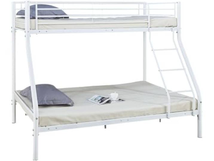 habitat et jardin Etagenbett aus Metall Leo einschließlich Lattenrosten - 90/140 x 190 cm - Weiß