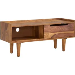 FineBuy, TV Möbel, Lowboard Sheesham Braun (95 x 34 x 44 cm)