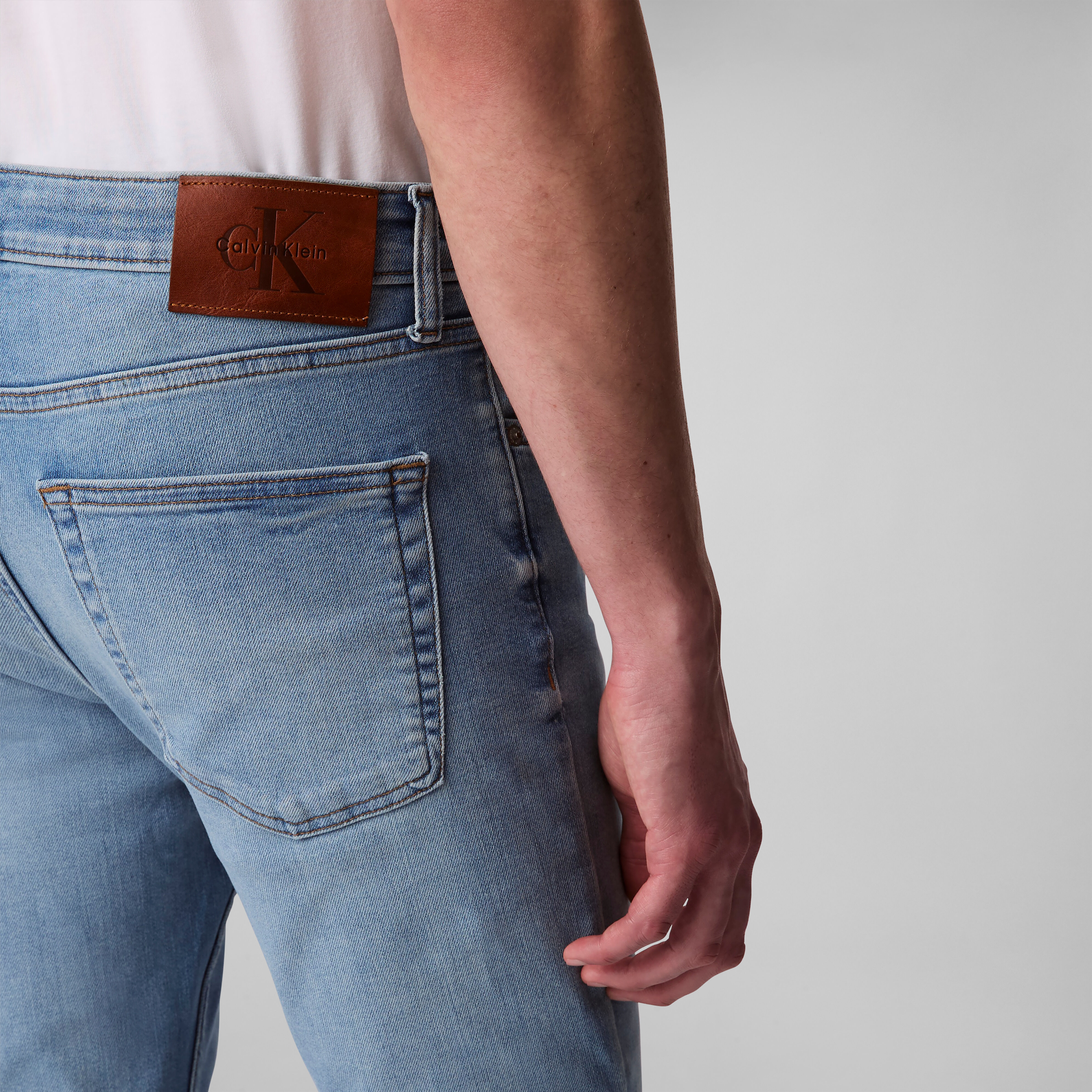 Skinny-fit-Jeans CALVIN KLEIN JEANS "SKINNY JEANS", Herren, Gr. 34, Länge 30, beige (arrow stone), Denim/Jeans, Obermaterial: 80% Baumwolle, 12% Polyester, 6% Elastomultiester, 2% Elasthan, unifarben, skinny fit lang, Jeans Skinny-fit-Jeans, Skinny fit