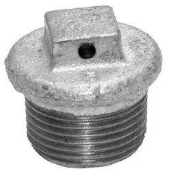 Temperguss Fitting verzinkt Stopfen mit Loch im Vierkant 1/2"