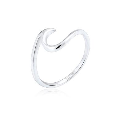 Silberring ELLI "Ring Wellen Wave Maritim Meer 925 Silber" Gr. 58, silber, Fingerringe, Damen, 58, Silber 925 (Sterlingsilber), Silberring