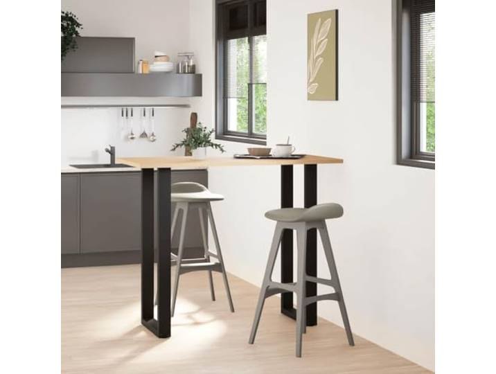 Bartischbeine U-Form 2 Stk. 40 x (110-111) cm Stahl Schwarz 110 cm Pulverbeschichteter Stahl, U-Form Konstruktion, verstellbare Nivellierfüße, 2 Stück im Set, für Stehtische