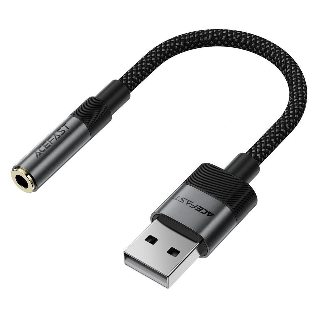 Acefast J13 USB-A auf 3,5-mm-Miniklinkenadapter - Schwarz (Digital -> Analog, Klinkenadapter) (60306377)