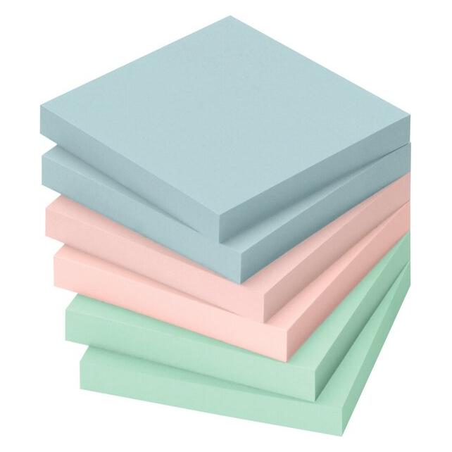 Global Notes Pastellmix Haftnotizen 75 x75, 100 Blatt pro Block, 6 Blöcke pro Pack (je Farbe 2 Blöcke) Farbmix: P (75 x 75 mm) (5654-20-pk6-a)
