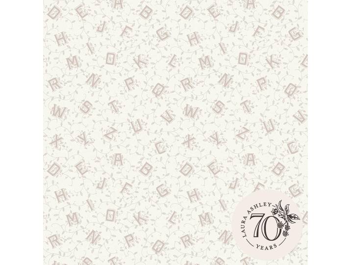 Laura Ashley Vliestapete Alphabet 1000x52cm, Braun, Grau, Papier, Kunststoff, Vintage, Zeichen/Symbole/Nummern/Buchstaben, Rechteckig, 52x1000 cm, Tapeten & Wandverkleidungen, Vliestapeten