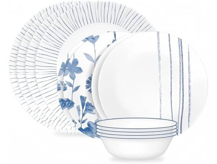 Corelle® Botanical Stripes 12-teiliges Geschirrset, Service für 4, 1149161