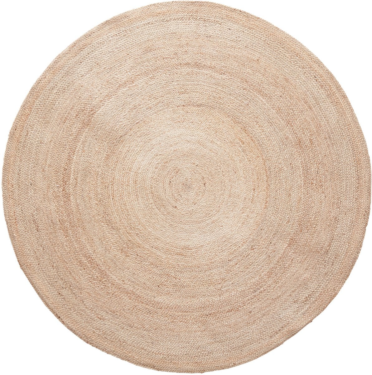 Hübsch Vloerkleed Sage Nature - Rond - Scandinavisch design - Jute en katoen