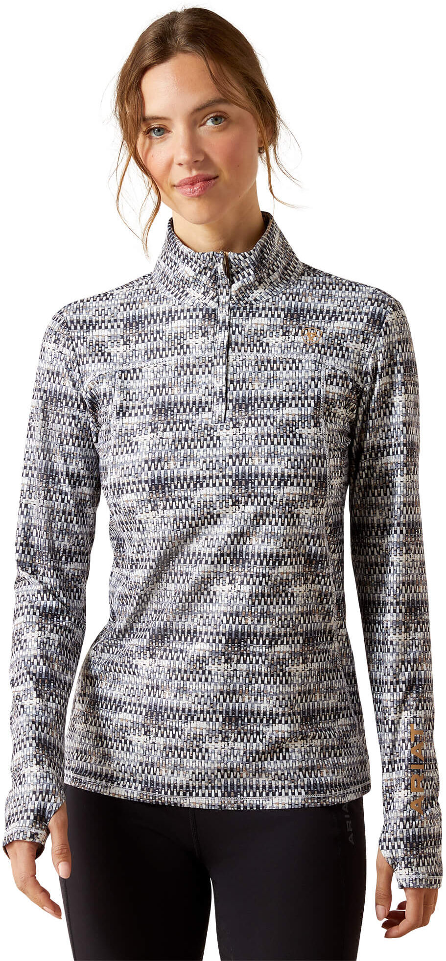 Women's Lowell 3.0 1/4 Zip Baselayer in Autumn Batik, Size: Small by Ariat