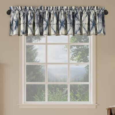 "No. 918 Keaton Geometric Watercolor Room Darkening Rod Pocket 1-Piece Curtain Valance - 54"" x 18"""