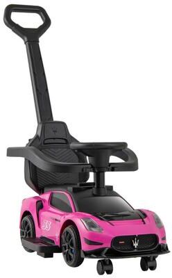 Costway 3-in-1 Ride on Push Car Maserati Licensed Sliding Car with Music-Pink