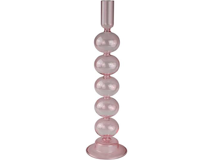 Kerzenleuchter AM DESIGN Stabkerzenhalter aus Glas , rosa (rose), H:30cm Ø:9cm, Glas, Kerzenhalter, Kerzenleuchter, Höhe ca. 30 cm