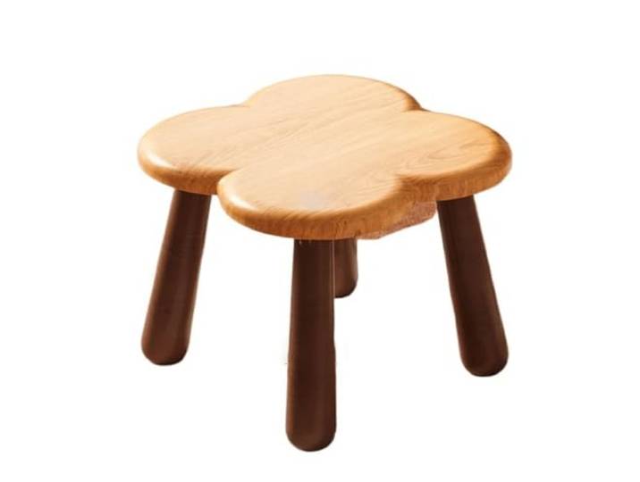 YANG11FAN Vielseitig Blumenförmiger Hocker, der als Fußstütze geeignet ist(Wood Color)