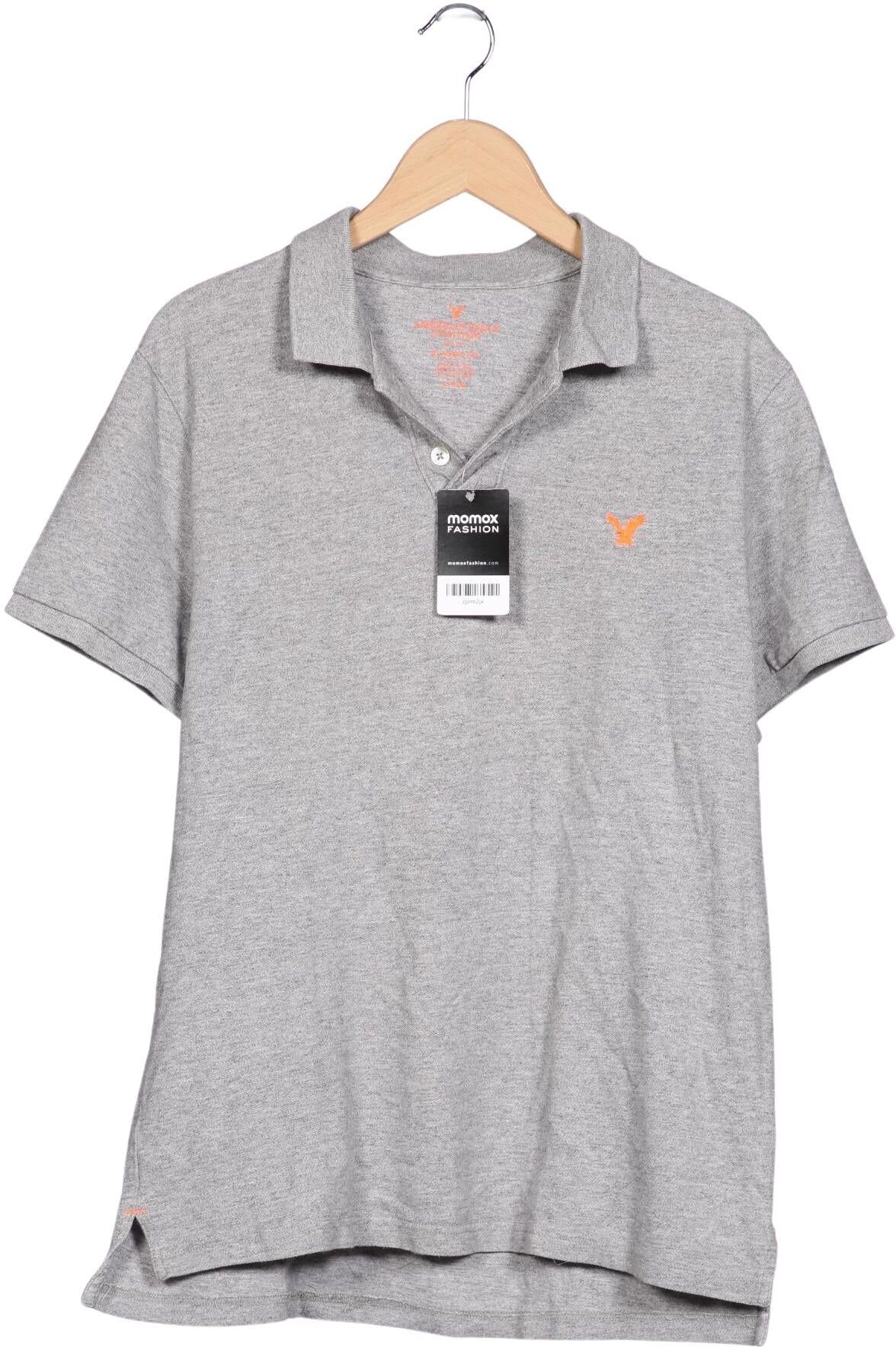 American Eagle Outfitters Herren Poloshirt, Grau, Gr. L, Baumwolle - Second Hand