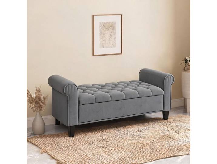 Bz Banquette Bz en Polyester Gris 126 x 48.5 x 57 cm