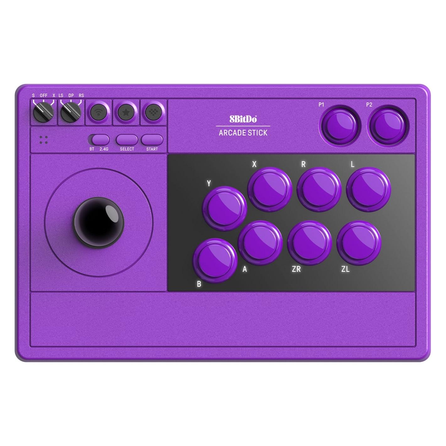 8bitdo Arcade Stick 2.4G für PC & Nintendo Switch, Lila (PC, Switch, Switch 2, Switch Lite, Switch OLED) (6922621509028)