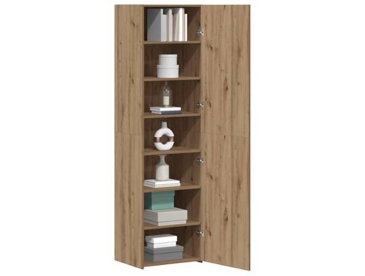 KTHLBRH Sideboard Eiche Handwerk 50 x 42,5 x 185 cm Technisches Holz, 7 Einlegeböden, 1 Tür, großer Stauraum, Montage erforderlich
