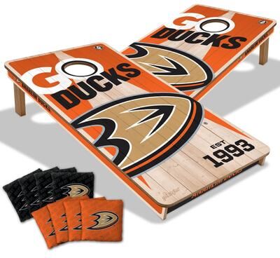 Skip's Garage Anaheim Ducks NHL 2x4 Cornhole Board Set