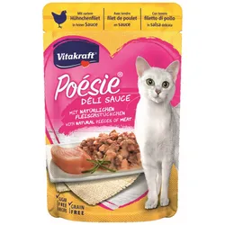 Vitakraft Katzenfutter Poesie DeliSauce, Hühnchenfilet - 23 Beutel