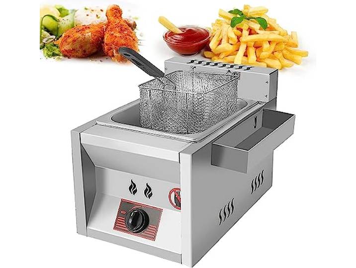 Commercial LPG Gas Frätter, Edelstahl Arbeitsplatte Frätter, für Pommes frites Zuhause Küche Restaur