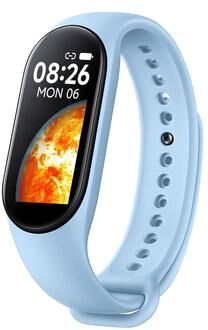 CaseAndConnect M7 Smart Watch Fitness Tracker With Heart Rate Monitor Blood Pressure Monitor IP67 Waterproof light Blue