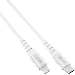 INLINE USB-C Lightning Kabel, für iPad, iPhone, iPod, silber/Alu, 2m MFi