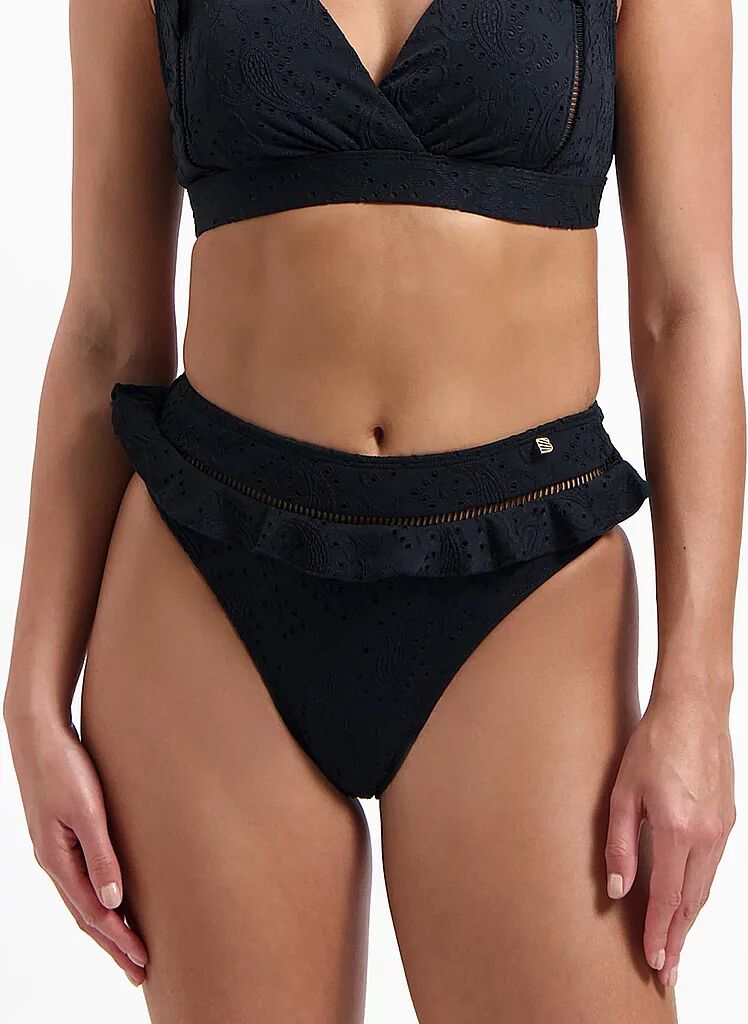 BEACHLIFE Damen Bikiniunterteil Black Embroidery schwarz   40 W