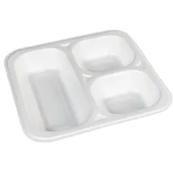 Thermo (ISO) Siegelschale aus Polystyrol-Schaum (XPS), laminiert, weiß, 3-teilig, 3-1310 / 612,  500 Stück