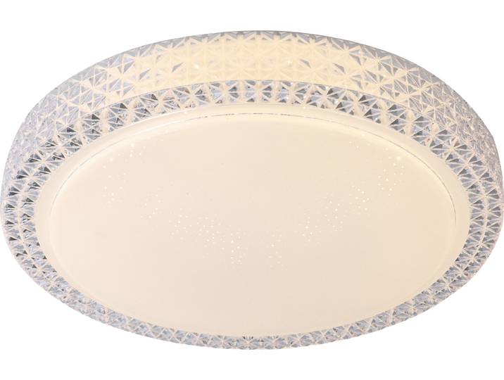 BRILLIANT weiße LED Deckenleuchte BADRIA Deckenlampe mit Fernbedienung für Einstellung der Lichtfarbe und zum Dimmen Ø 58cm 60W 7.000 Lumen 3.000 - 6.500 Lumen