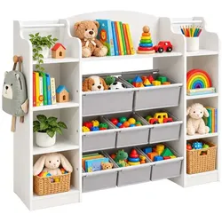 Relaxdays Regal Kinderzimmer mit 8 Boxen Weiß