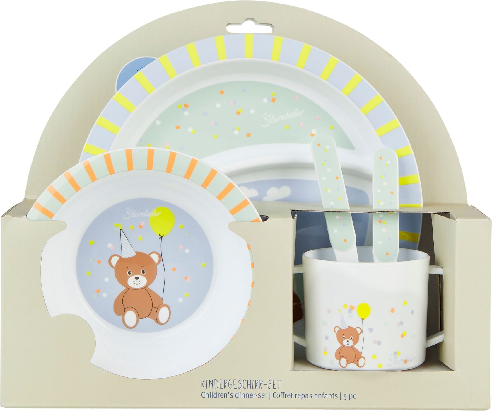 Kindergeschirr-Set STERNTALER "Familie Bär", Kinder, Gr. 5, bunt, Polypropylen, Motiv, Geschirr-Sets