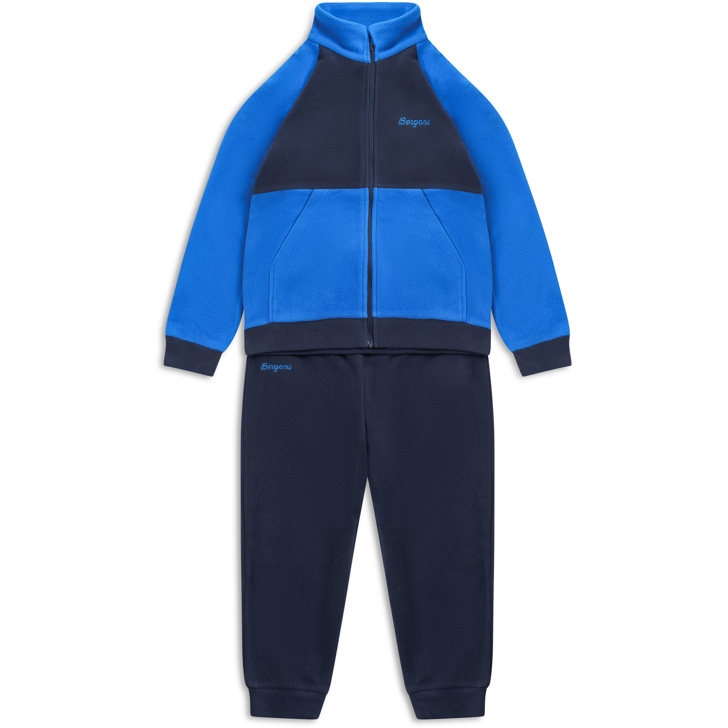 Bergans Lilletind Fleece Set Kinder Overalls blau Größe 104 Skifahren | Skitour Elastisch