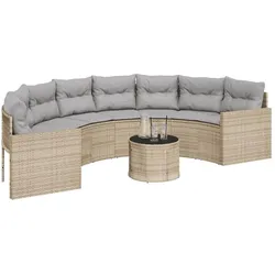 vidaXL, Gartenlounge, Mudenau (Halbrund (pe rattan and glass))