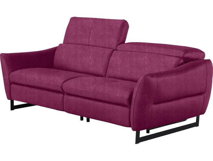 2,5-Sitzer EGOITALIANO Dafne, elegantes Designsofa mit hohem Sitzkomfort , pink (fuchsia), B:208cm H:97cm T:108cm, Sofas, 2 5-Sitzer, wahlw. mit elektrischer Relaxfunktion, Kopfteile manuell verstellbar