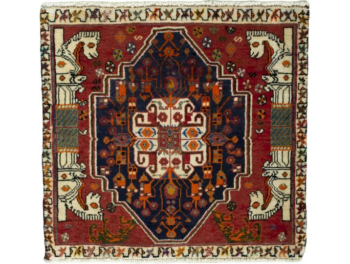 Shiraz Teppich 64x64 Handgeknüpft Orientteppich Perserteppich Quadratisch Wolle
