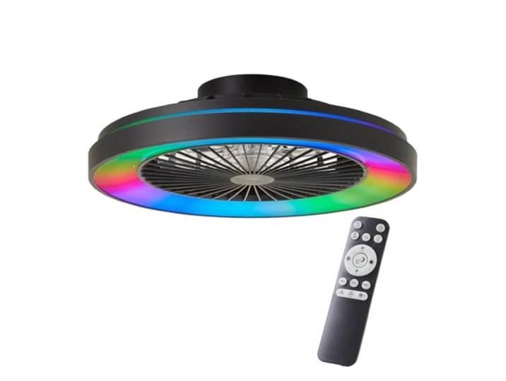 Brilliant LED-Deckenleuchte mit Ventilator 48,5cm Schwarz Dimmbar