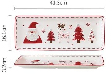 Inspired Living Santa Claus Christmas Ceramic Cookie Jar & Serving Plate Set Holiday Tableware For Cookies, Desserts & Snacks i