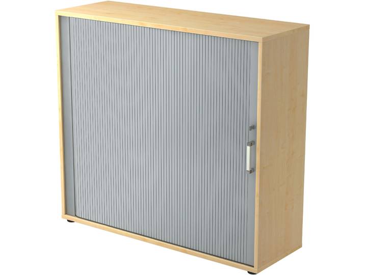 Aktenschrank Office Silber, Ahorn Holzwerkstoff, Kunststoff B 120 H 110 cm
