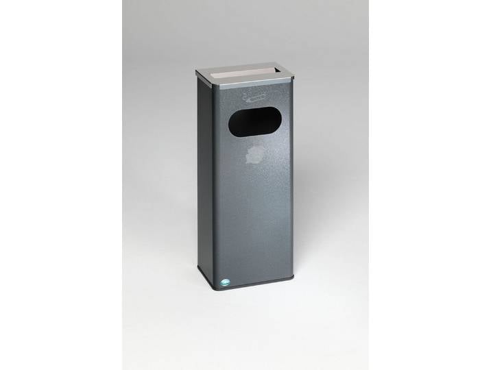 PROREGAL® Aschenbecher Robuster Kombiascher Edelstahl-Abdeckung 76x31x22cm Grau