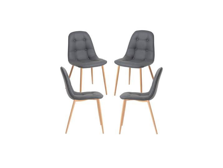 4er Set Plazi Stühle - Gris dunkel