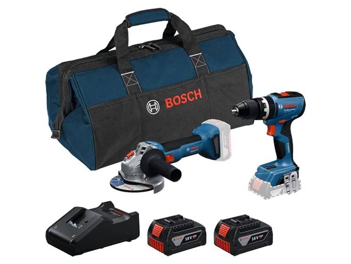 GSB 18V-65 + GWS 18V-8 + 2 batteries GBA 4.0Ah + GAL 18V-40 + sac RAF - BOSCH - 0615A5008Z