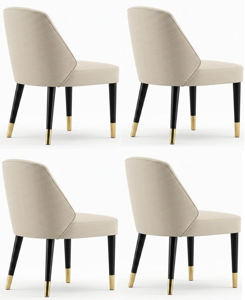4x Stühle Beige Raffiniert Klassisch Minimalistisch Elegant Gemütlich
