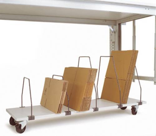 Manuflex AS1181.7035 Fahrbares Untertisch-Magazin mit Bügel für PACKPOOL Packtische = 1500 mm, BxTxH = 875 x 500 x 560mm