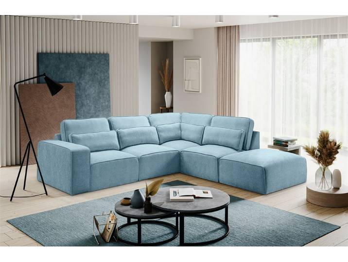 freiraum Ecksofa Ecksofa >Lux< in verschiedenen Farben, Webstoff - 305x90x281cm (BxHxT), in hellblau, Webstoff - 305x90x281cm (BxHxT)