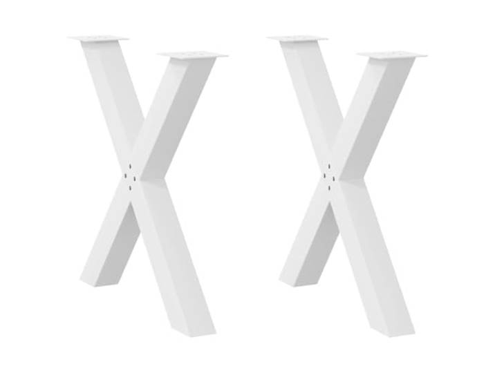 HGDFWRQW 2er Set Tischbeine X-Form 70x72 cm Metall Weiß für Esstisch Stabile Möbelkufen mit Nivellierfüßen für Esszimmer und Arbeitszimmer, passend für Schreibtischplatten und Küchentische.