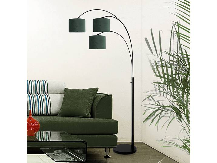 Lampadaire Sparkled Light modèle B 30 x 180 x 75cm Noir/Vert Velours E27