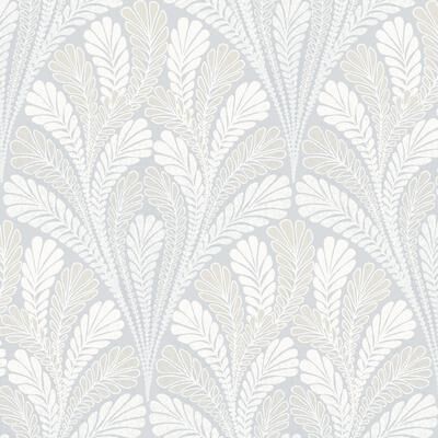 York Wallcoverings Shell Damask Blue Wallpaper